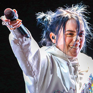 Billie Eilish performing on stage