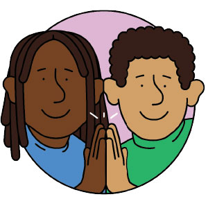 illustration of two friends high-fiving