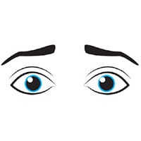 illustration of a pair of eyes with a worried look