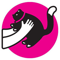 Illustration of a person holding a cat