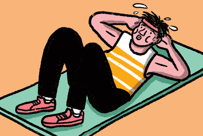 Illustration of someone working out