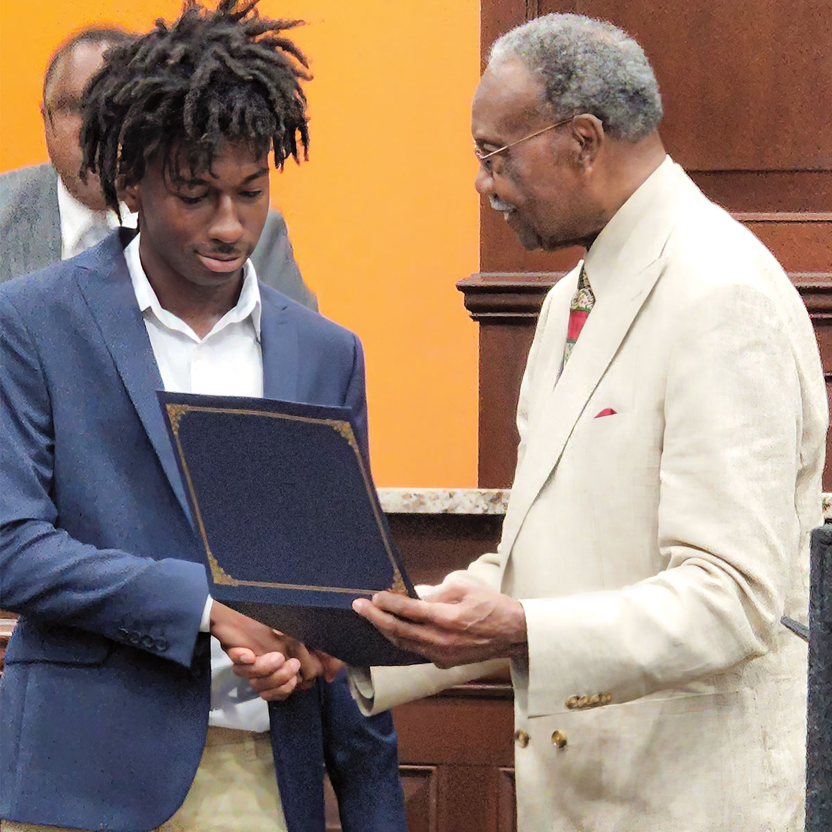 Illustration of a teen receiving an award