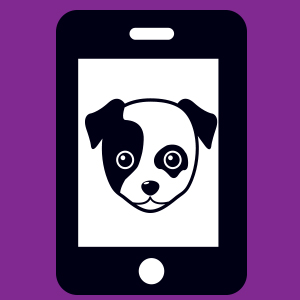 Illustration of a phone with a dog on the screen