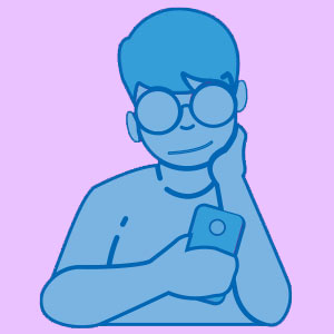Icon of person using their phone
