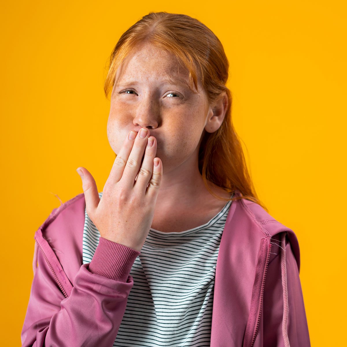 Photo of a teen about to barf