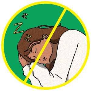 Illustration saying not to pass out after drinking
