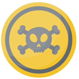 Icon of a toxic skull & crossbones symbol