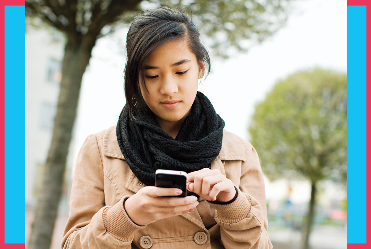 Image of a person texting