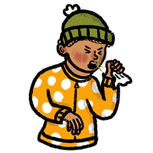 Illustration of a person sneezing