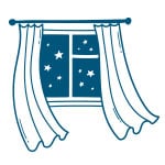 Icon of an open window at night