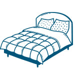 Icon of a bed