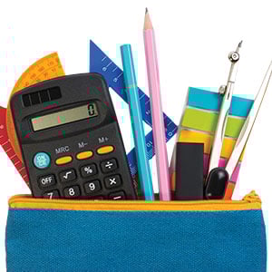 Image of organized school supplies
