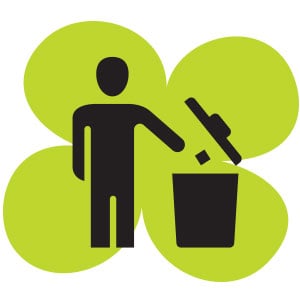 Icon of throwing out trash