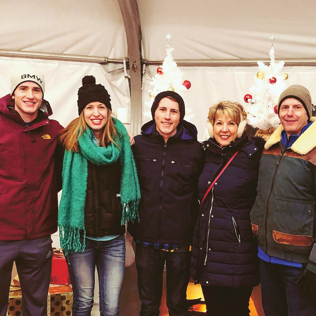Image of a family posing together during the holiday season
