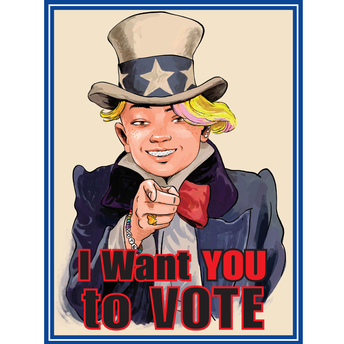 Image with text, "I Want You to Vote"