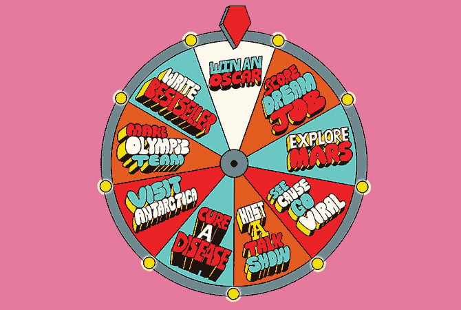 An illustrated prize wheel.