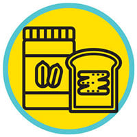 icon of toast with nut butter
