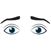 illustration of a pair of eyes with a worried look
