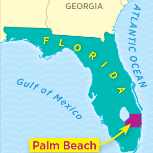 Map of Palm Beach, FL